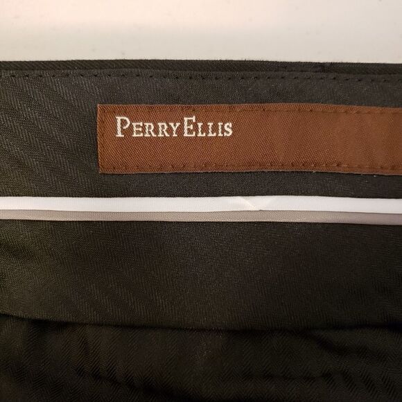 "Perry Ellis" Men's dress pants Size : 34/30 black/,gray pin stripes NWT - Picture 6 of 9